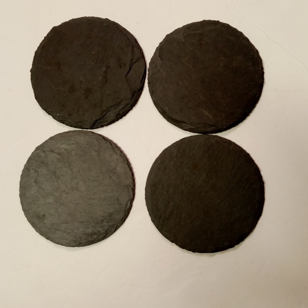 Granite Coasters,Stone 4" Charcoal in Color